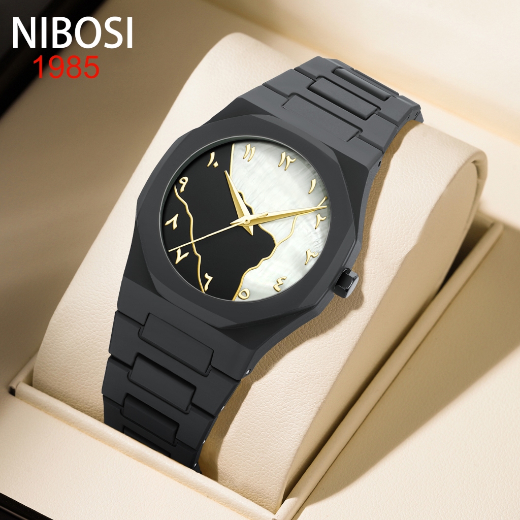 NIBOSI Relógio Masculino Simples Luxuoso À Prova D'água Em Aço Inoxidável De Quartzo em Oferta na Shopee