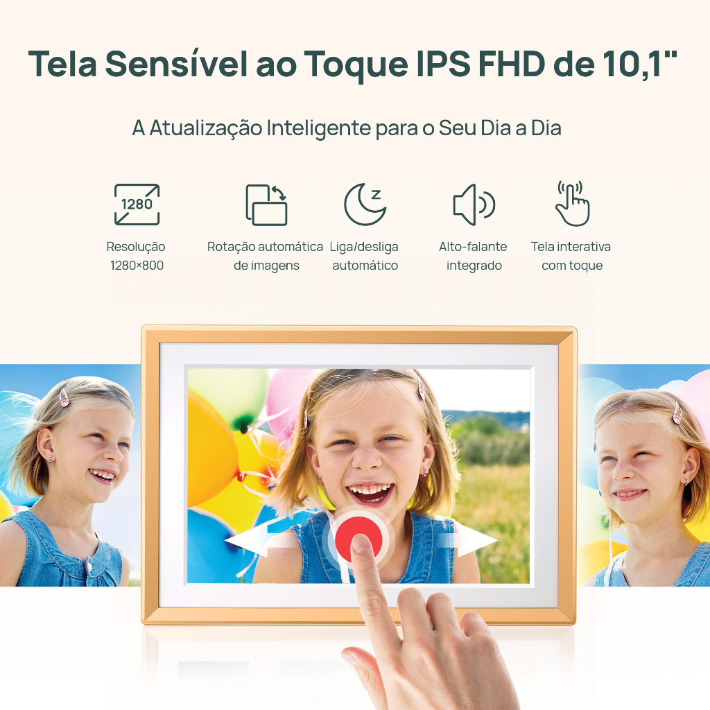 Porta-retratos Digital ARZOPA WiFi 10,1"/14,0" IPS, Armazenamento em Nuvem Ilimitado, Presente Ideal · foto 2