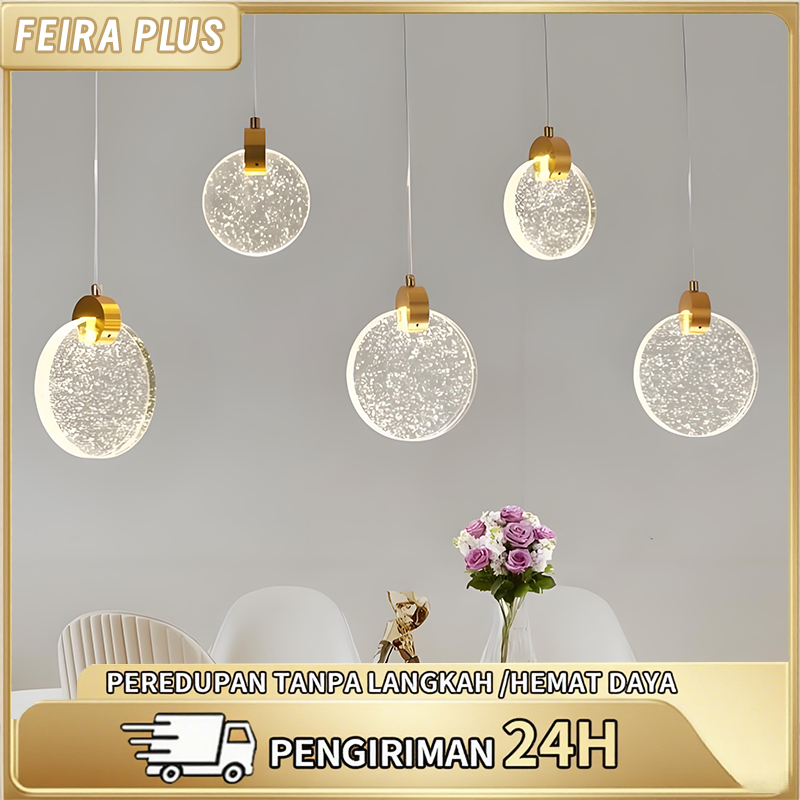 Pendente Lua de Cristal 3 Cores Luminária Cristal Redondo Bolha Sala Quarto Decorarão Elegante Banheiro
