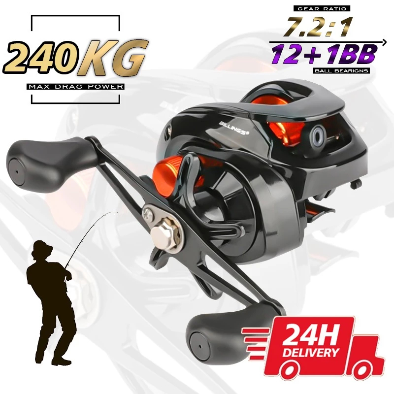 Carretel De Pesca 7.2 : 1 Sistema De Freio Magnético De Giratório De Alta Velocidade 18 + 1BB