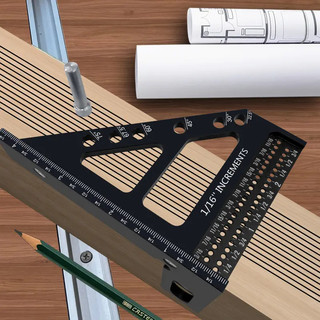 Esquadro de Alumínio Reforçado para Carpintaria - Precisão Profissional