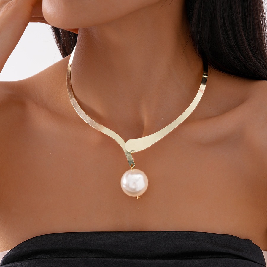 Europeu americano Cross-Border ouro pérola colar moda luz luxo elegante All-Match colar feminino simples High-End colar 