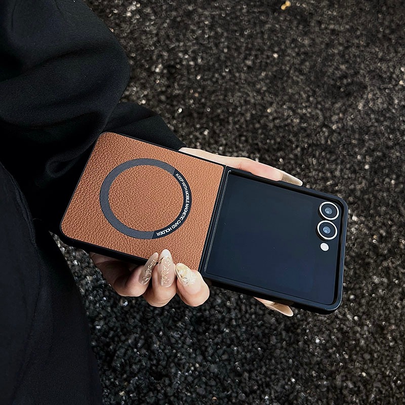 ZFlip7 Capa Para Samsung Galaxy Z Flip 7 6 5 4 3 Magnética PU Bobina À Prova De Choque Celular em Oferta na Shopee
