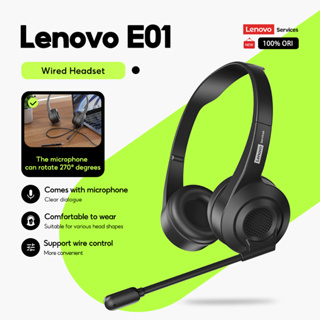 Fones De Ouvido Com Fio Lenovo E01 Microfone Cancelamento De Ruído E Especializados Para Uso Em Atendimento Ao Cliente C em Oferta na Shopee