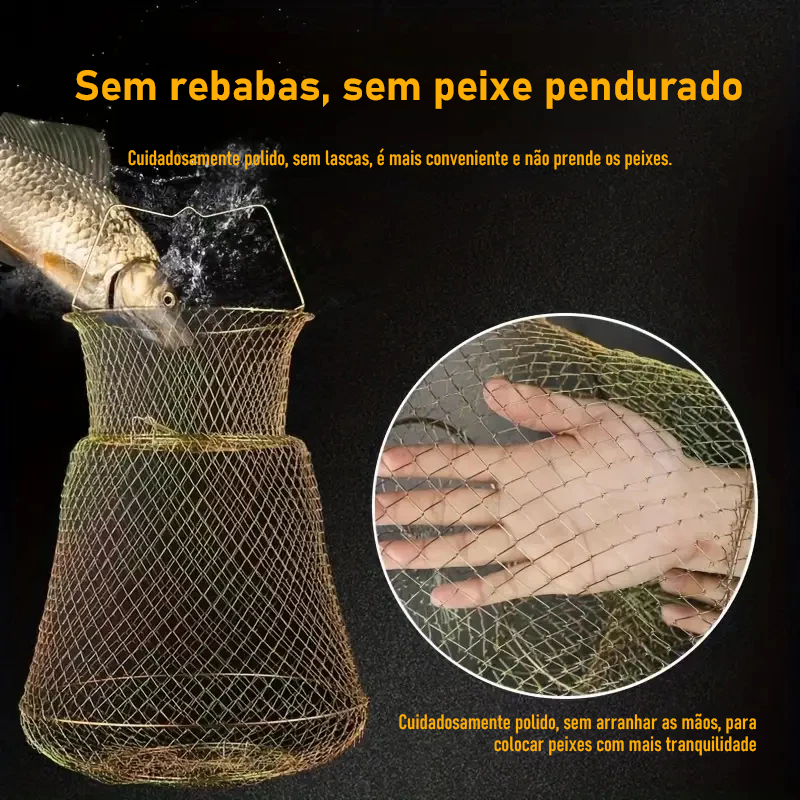 Fio de aço dobrável protetor de peixe gaiola de peixe rede de pesca dobrável fio de aço guarda de peixe cesta de peixe r