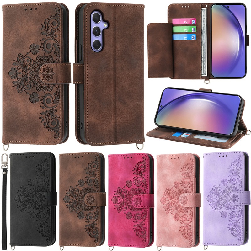 Caixa De Luxo Para Samsung Galaxy A07 A17 A26 A16 A06 A56 A36 A25 A35 A55 A15 M35 M55 C55 M15 F15 5G Carteira Retrô Soft