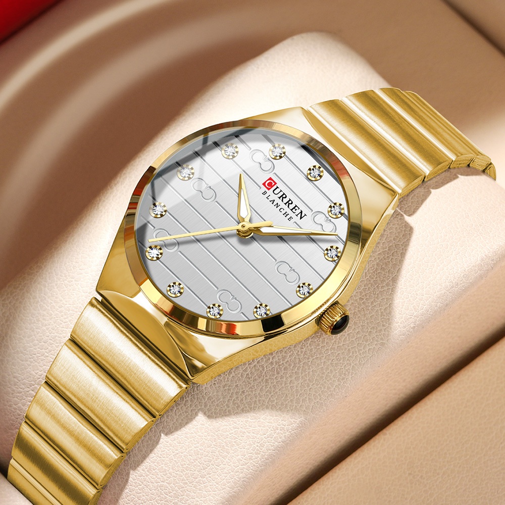 Relógio Feminino CURREN Marca Original Elegante Pulseira De Aço Inoxidável Minimalista , Estilo Versátil Empresarial , Q em Oferta na Shopee