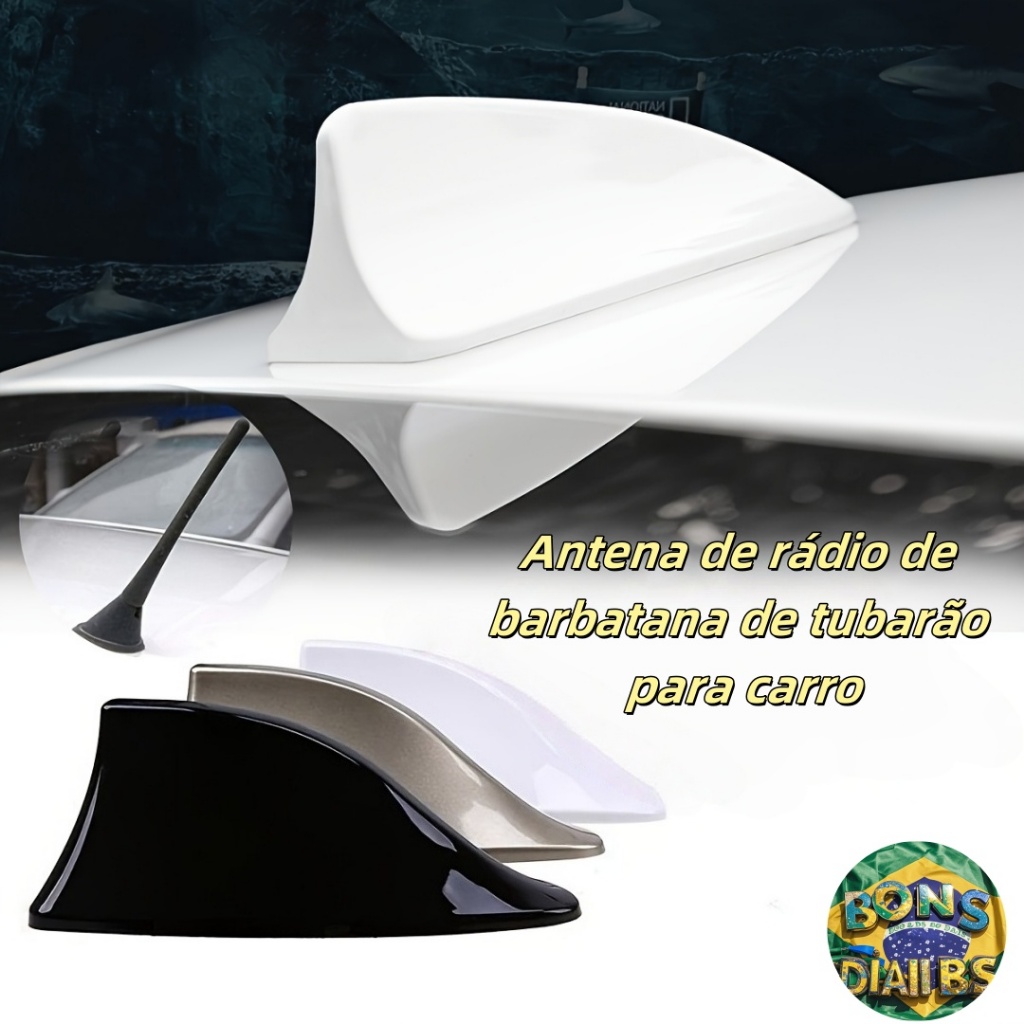 Antena Automotiva 6,0dB Rádio De Barbatana De Tubarão Do Carro Sinal FM Para Todos Carros de Teto Curvado em Oferta na Shopee