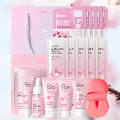 LAIKOU Japão Sakura Skincare Set Bloom In Radiance-Magic Para Pele Hidratada E Jovem 15 Unidades