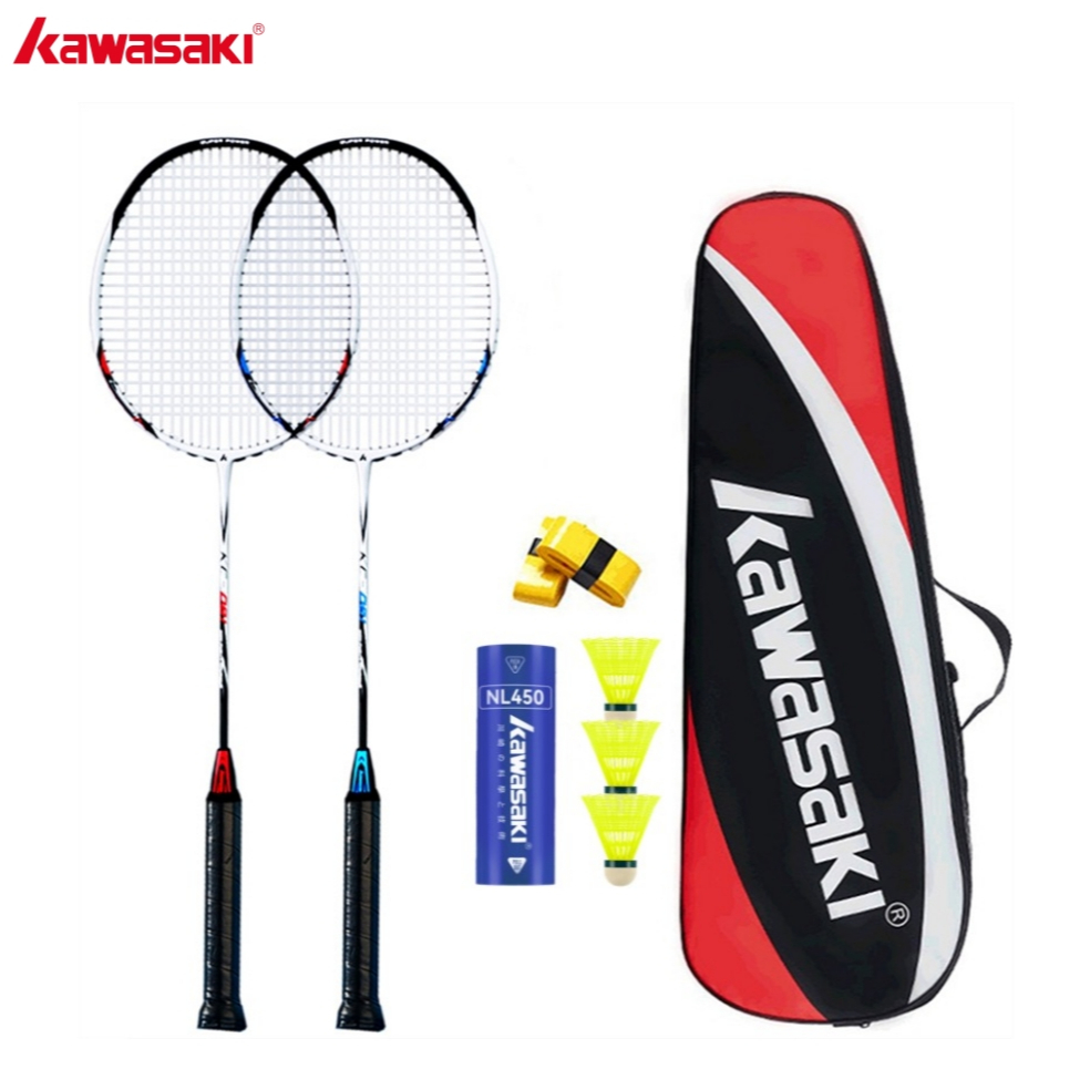 Kawasaki 2 Pcs Raquetes De Badminton Casal Novo KD-1PRO-3 E KC-081 Autêntico Fibra De Carbono Durável Ultraleve Dado 3 P em Oferta na Shopee