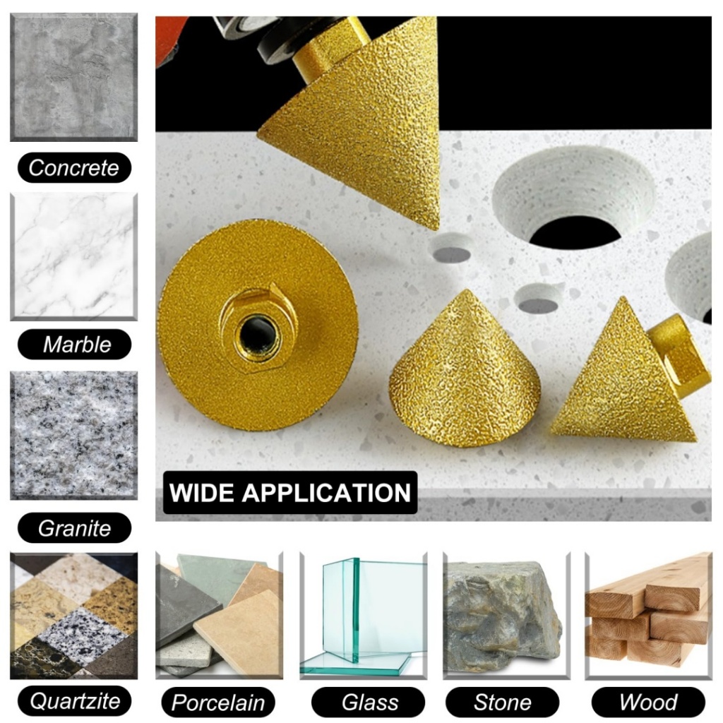Broca De Chanfro Biselada Diamantada De 38-50mm-Rosca M10 M14 Brasada Para Granito E Mármore , Ampliação De Furos em Oferta na Shopee
