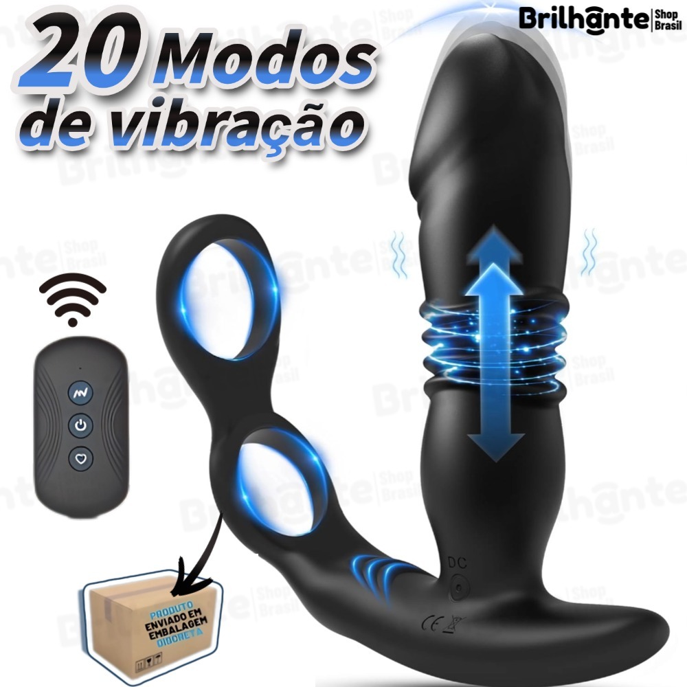 Vibrador Anal Telescópico De Massagem Da Próstata Plug Do Pênis Ejaculação Anel De Sex Toys
