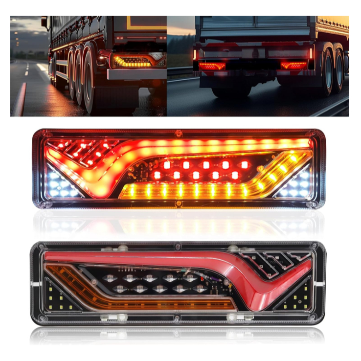 2 Pçs Par Lanterna Traseira Led Seta Sequencial Freio Ré Caminhao Bau Carretinha 30cm em Oferta na Shopee