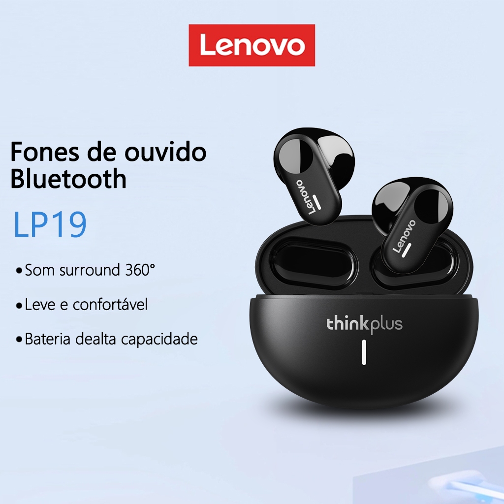Lenovo LP19 Fones de Ouvido Bluetooth Mini Semi In-Ear com Isolamento de Ruído em Oferta na Shopee