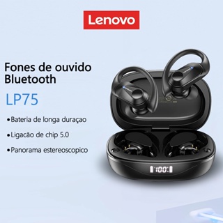 Lenovo LP75 Fones de Ouvido Bluetooth À Prova D'água com Som Estéreo HiFi e Graves Intensos em Oferta na Shopee