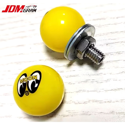 Jdmgrama MoonEyes Parafuso Da Placa De Licença Amarelo Preto Universal Fixo Decoração Do Corpo Carro Modificação Persona