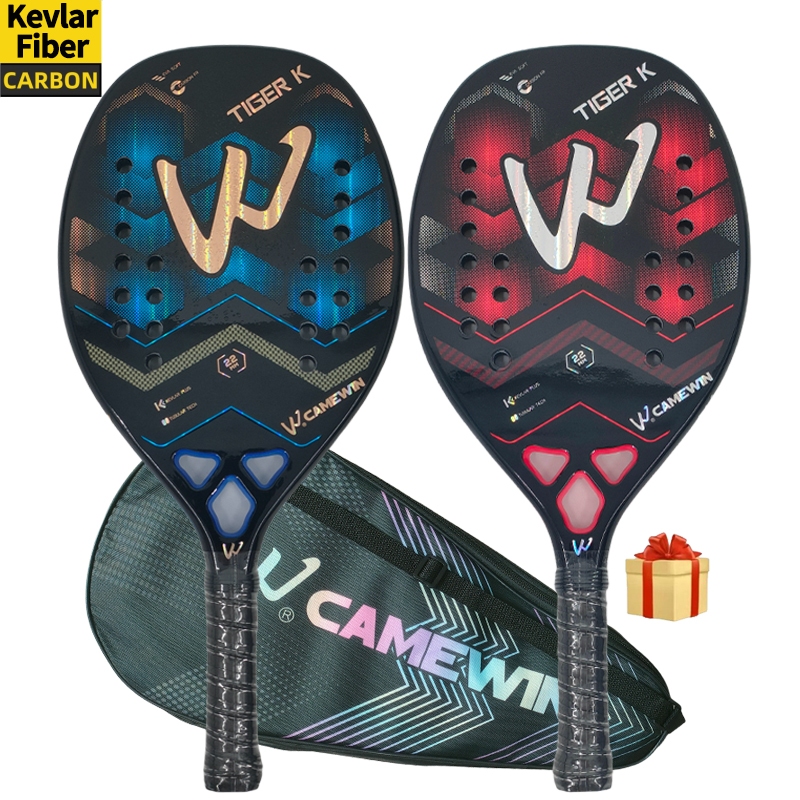 CAMEWIN Fibra de Kevlar Fibra de carbono Raquete de tênis de praia de com superfície áspera unissex 2025 novo Conjunto