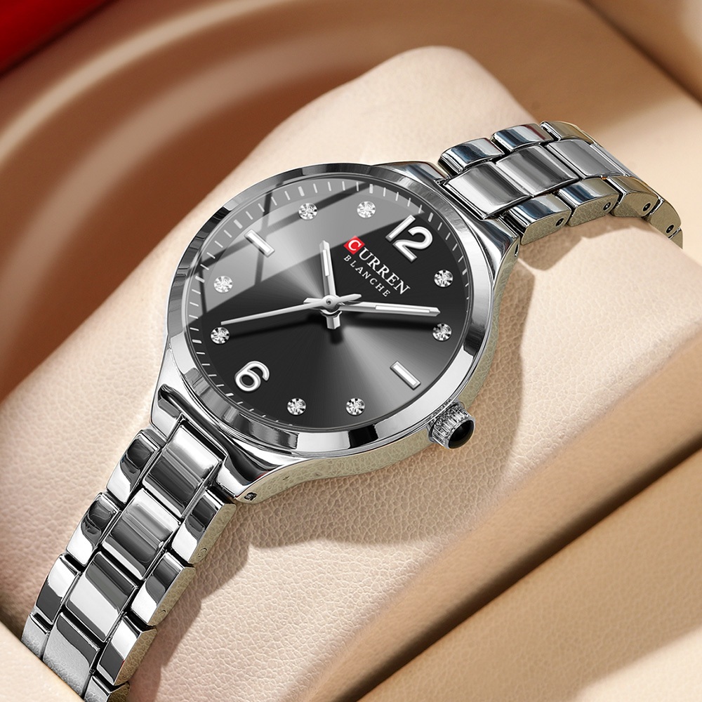 Original CURREN Marca Relógio Feminino Pulseira De Aço Inoxidável Calendário De Mãos Luminosas Criativo Pequeno Mostrado em Oferta na Shopee