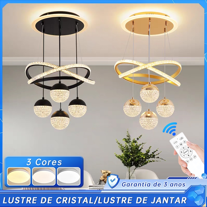 110V-220V 3 Cores Lustre De Teto Nórdico De Luxo Lustre Para Sala De Jantar
