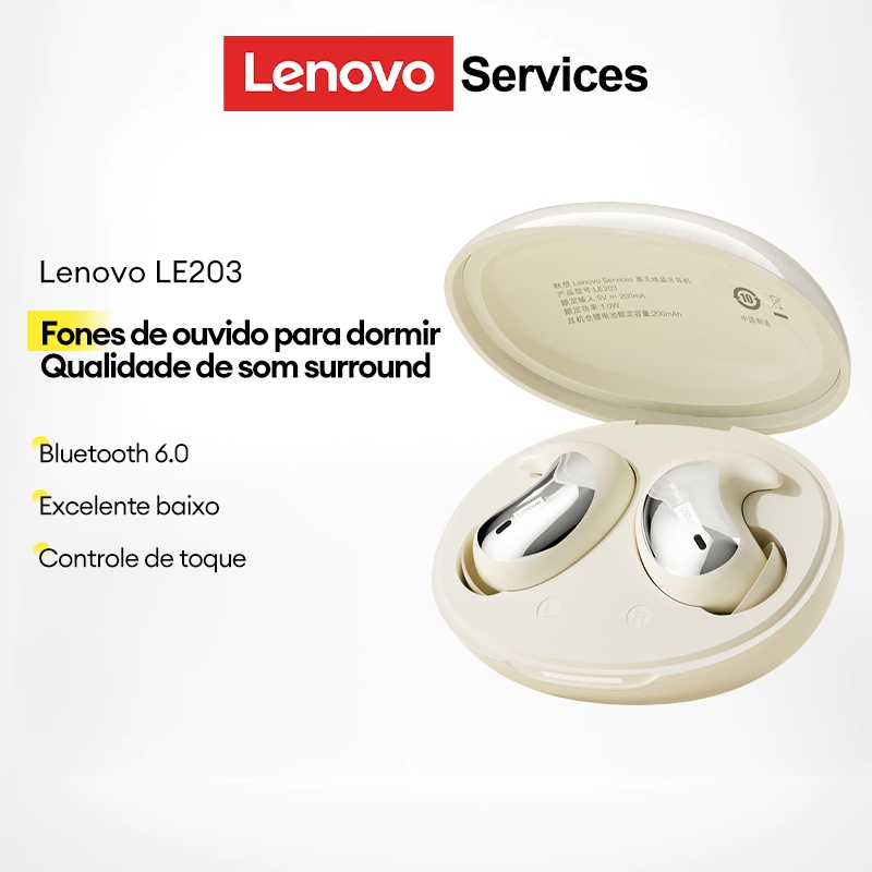 Lenovo LE203 Fones De Ouvido Para Dormir , Bluetooth , Baixa Latência , Alta Fidelidade , Qualidade De Som 6.0 em Oferta na Shopee