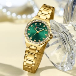 Relógio Feminino Da Marca CURREN Moda : Produto Genuíno Autêntico Com Design Vintage De Luxo Exclusivo , Movimento Casua