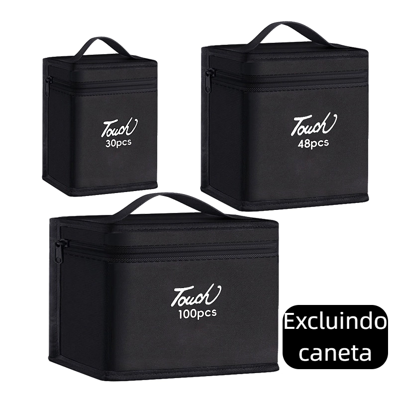 [Sem caneta de marcação]  Marcadores Caneta Preta Bolsa De Armazenamento Enorme Zíper De Grande Capacidade De Arte Dobrá em Oferta na Shopee