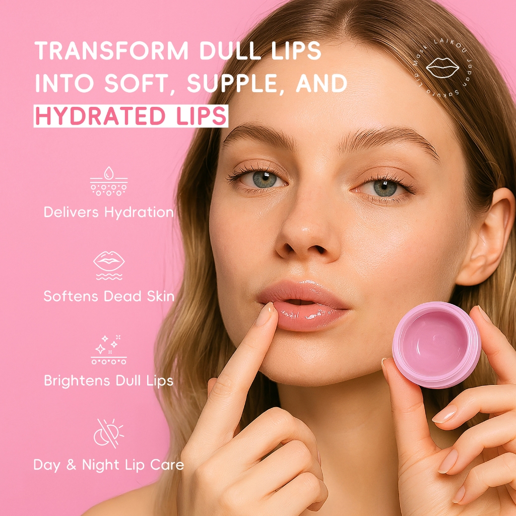 LAIKOU Japan Sakura Lip Mask 15g Hidratação Noturna E Reparo Com Extrato De, Vitamina C · foto 2