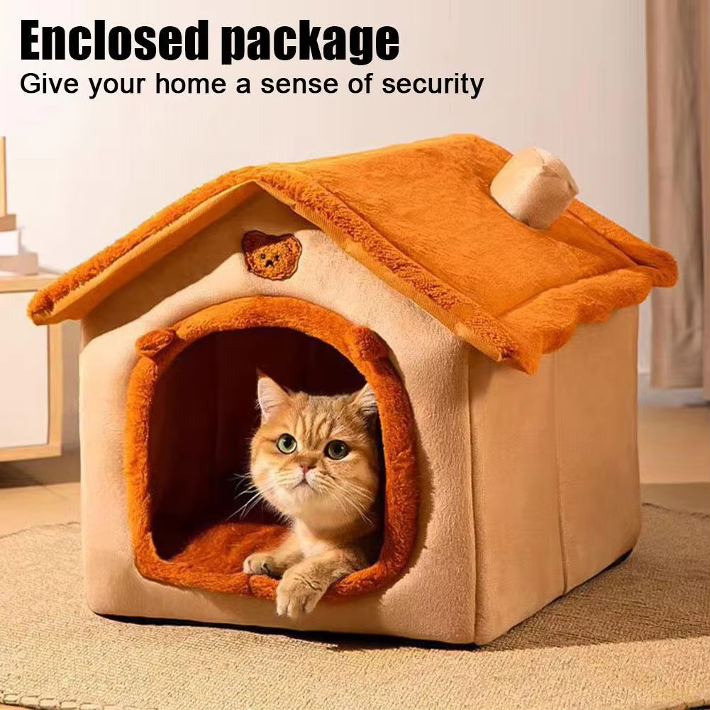 Casa dobrável para animais de estimação, destacável, lavável, casa de gato, filhote de cachorro, sofá, cama para animais