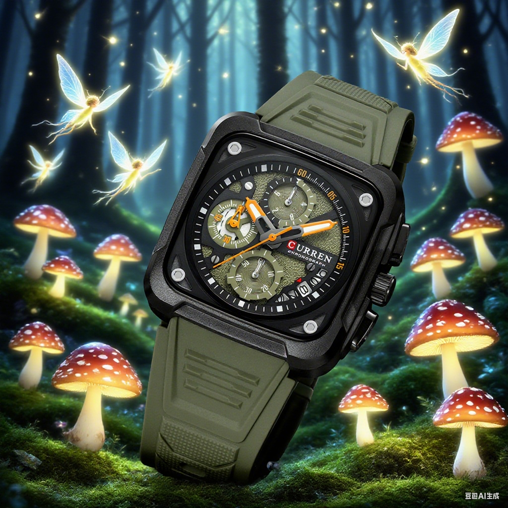 Relógio Masculino CURREN Marca Original Genuíno Multi-Função Cronógrafo Mãos Luminosas Pulseira De Silicone Casual Estil