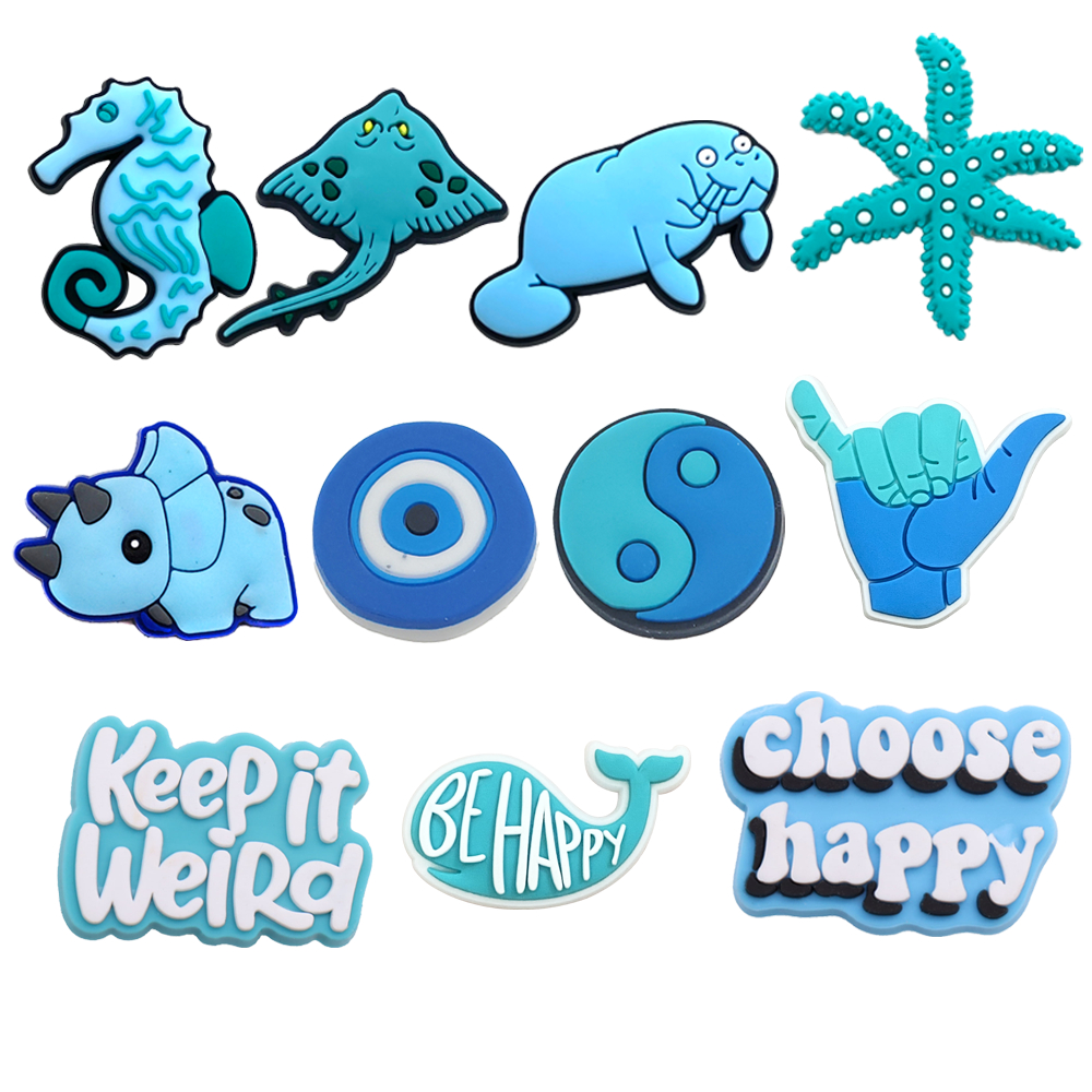 MEIDJ 1 Peça Amuletos De Sapato Decrations Desenho Animado Sandálias Azuis Fivela Botão De Acessórios De PVC em Oferta na Shopee