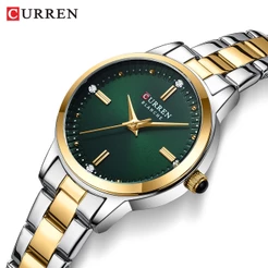 CURREN Relógio Feminino Marca Original Mostrador Pequeno Moda Aço Inoxidável Quartzo Analógico À Prova D'água 9094 XS