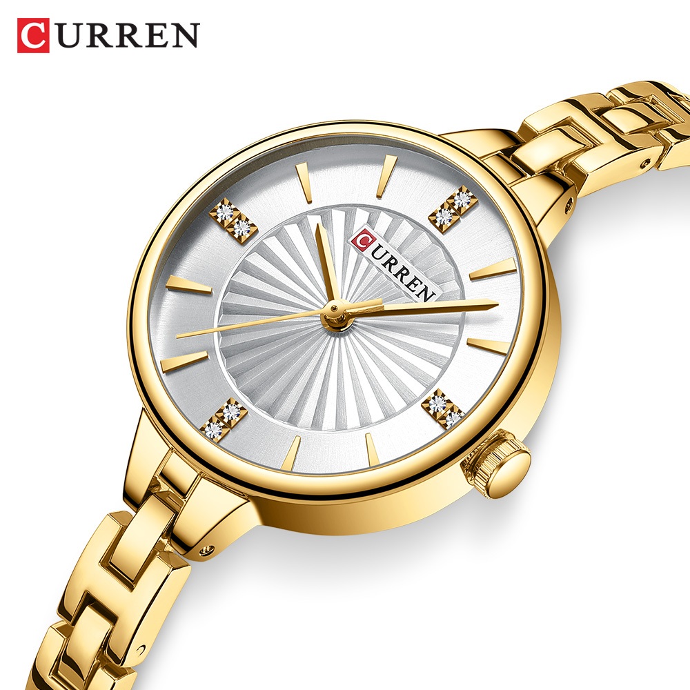 CURREN Relógio Feminino Marca Original Pulseira De Aço Inoxidável Elegante Ao Ar Livre Versátil Quartzo Analógico À Prov