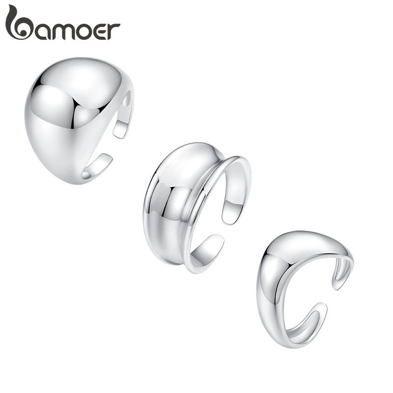 Anel Aberto Bamoer Onda De Camada Dupla Joias Requintadas Presentes Para Mulheres em Oferta na Shopee