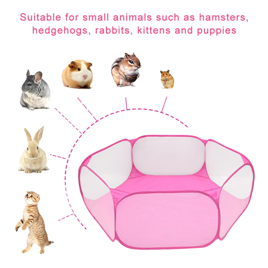 Cerca para animais de estimação ao ar livre respirável pequeno Animal tenda coelho jogar cerca dobrável transparente pet