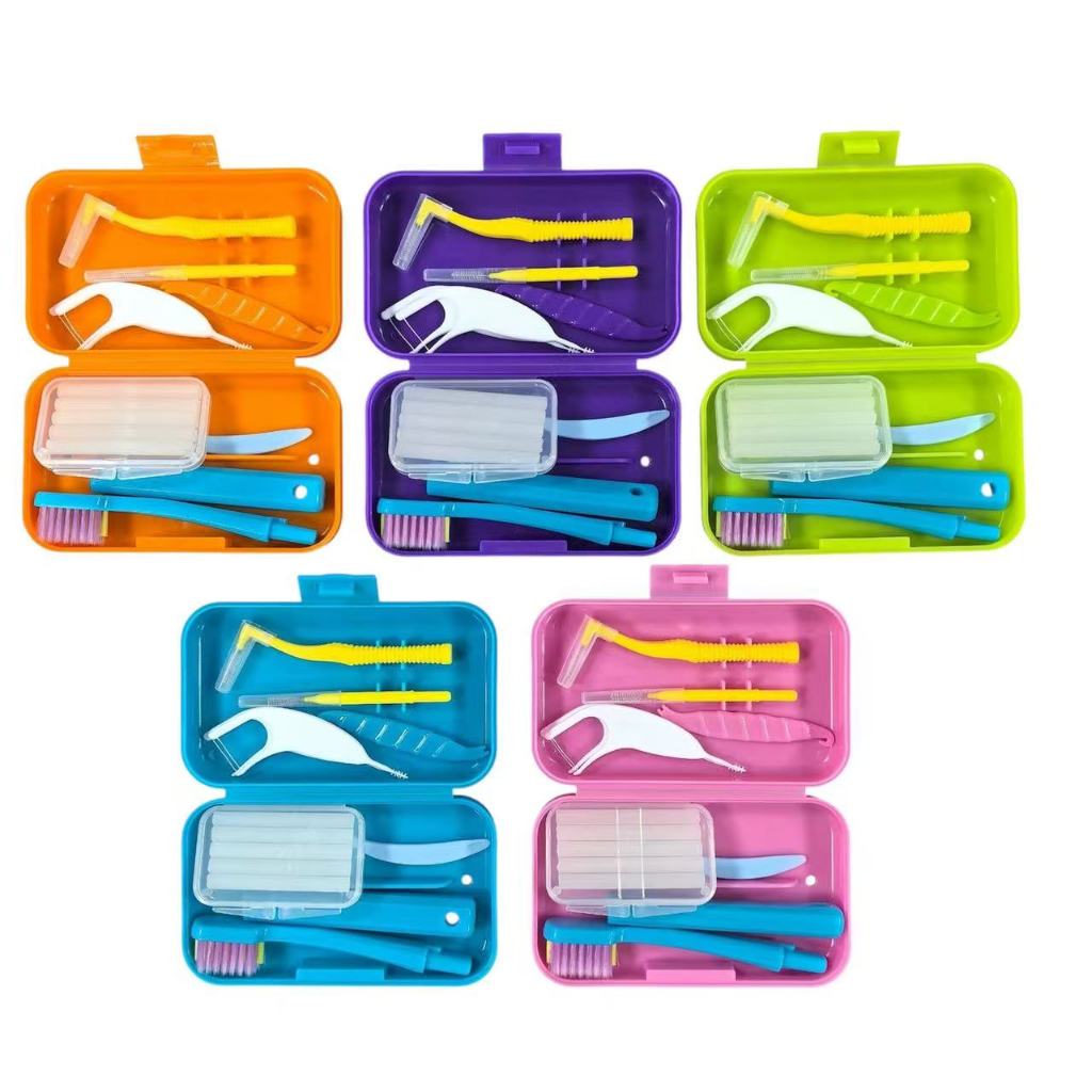 Conjunto De Limpeza Portátil Dentária De 7 Unidades/Caixa , Kit De Viagem , De Armazenamento Oral Profunda , Escova Inte