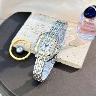 Relógio Feminino Clássico Com Pulseira De Quartzo Quadrado Cravejado De Diamantes , Versátil , Simples E Requintado em Oferta na Shopee
