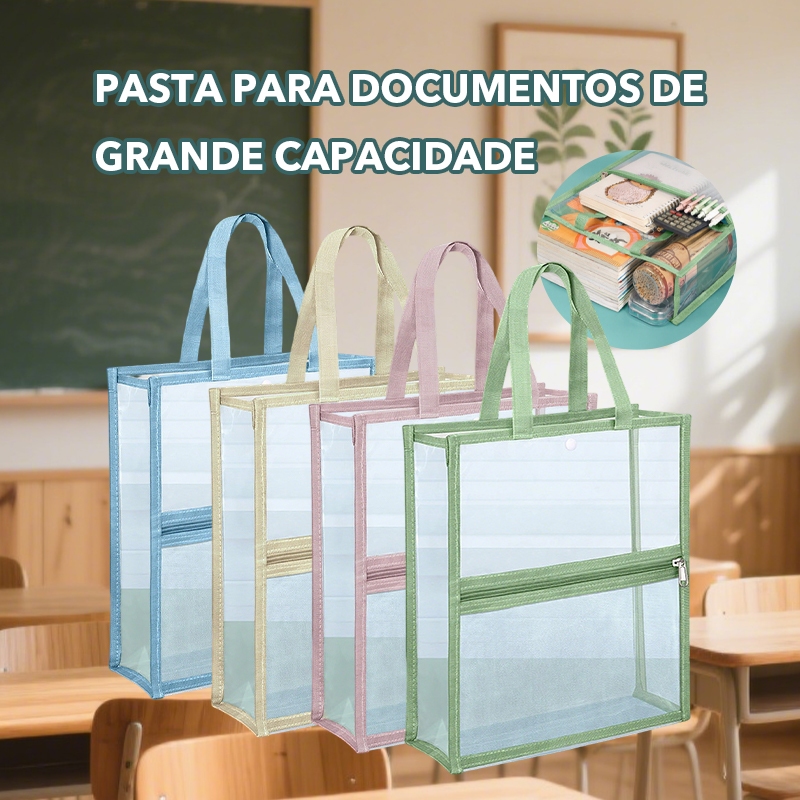 Pasta escolar Pasta para documentos Organizador de arquivos com alça Pasta de arquivo com alça