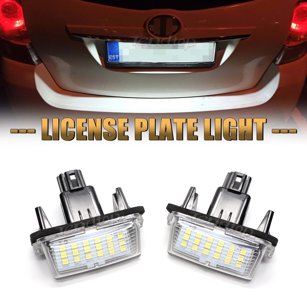 2 Pçs Lâmpadas Da Placa De Registro Do Carro Luz Licença Para Toyota Yaris Camry Corolla Prius Ractis Versão