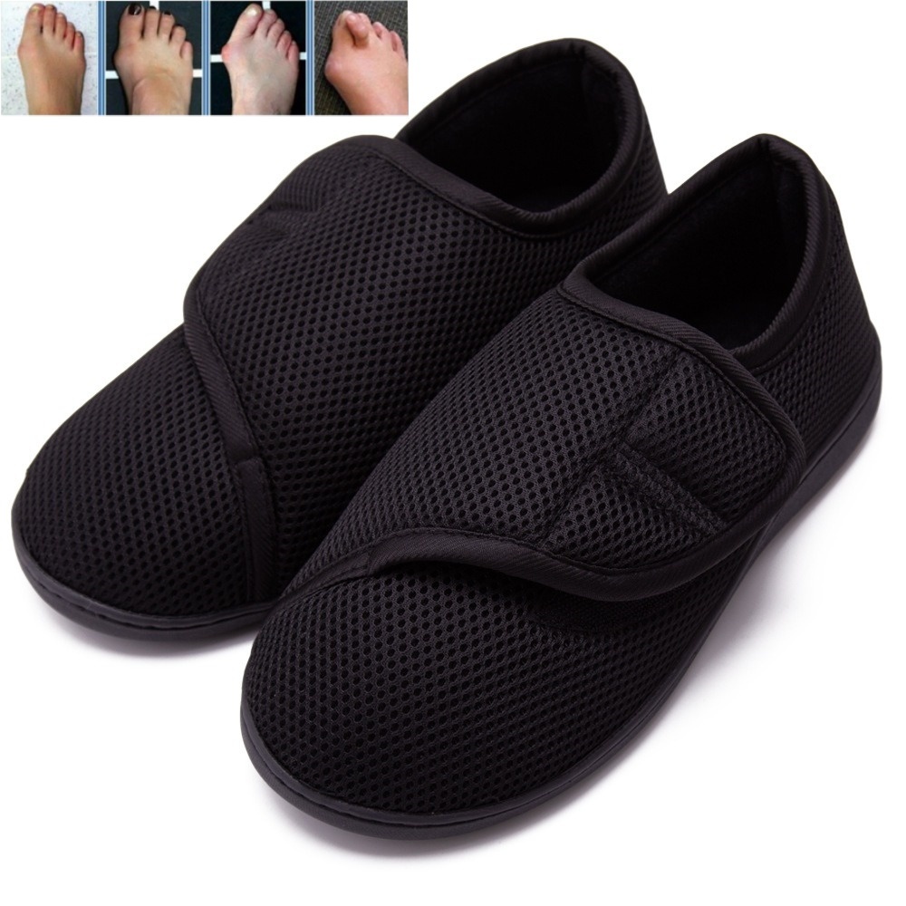 Homens Ou Mulheres Sapatos Para Diabéticos Ortopédicos Dedo Do Pé Largo Inchado Andando Casuais Polegar Eversão Ajustand