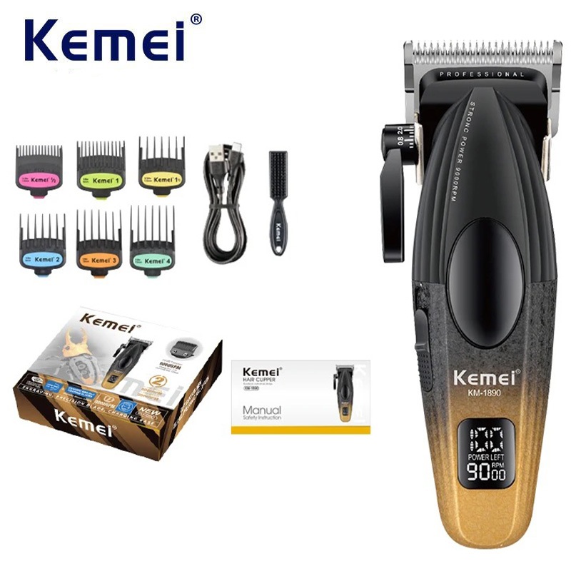 Kemei Profissional Barbeiro Máquina De Cortar Cabelo Sem Fio Recarregável Aparador De Elétrico Masculino Corte Corpo De em Oferta na Shopee