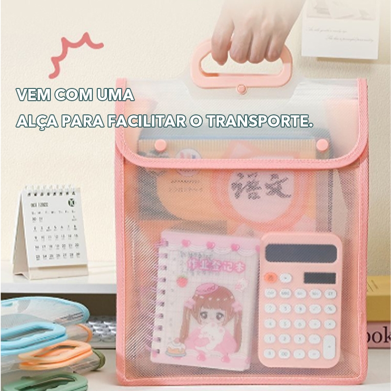 Pasta Portátil Transparente À Prova D'água De Grande Capacidade , Bolsa De Armazenamento De Documentos Expansível , Bols