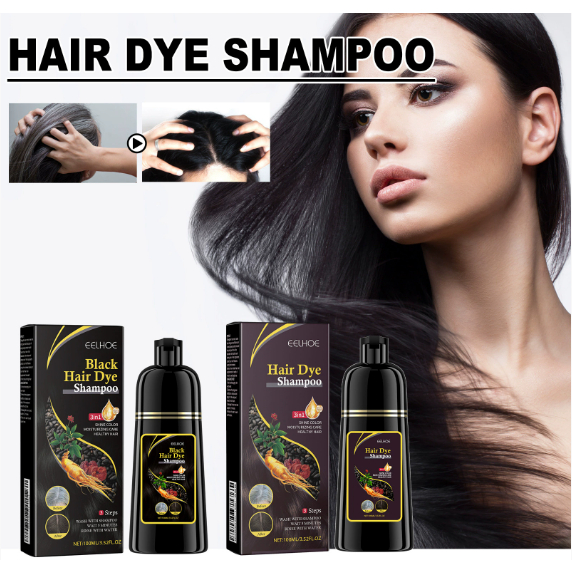 Shampoo Preto De Tintura De Cabelo Preto 3 Em 1 , Fórmula De Ervas Hidratante Suave 100ML em Oferta na Shopee