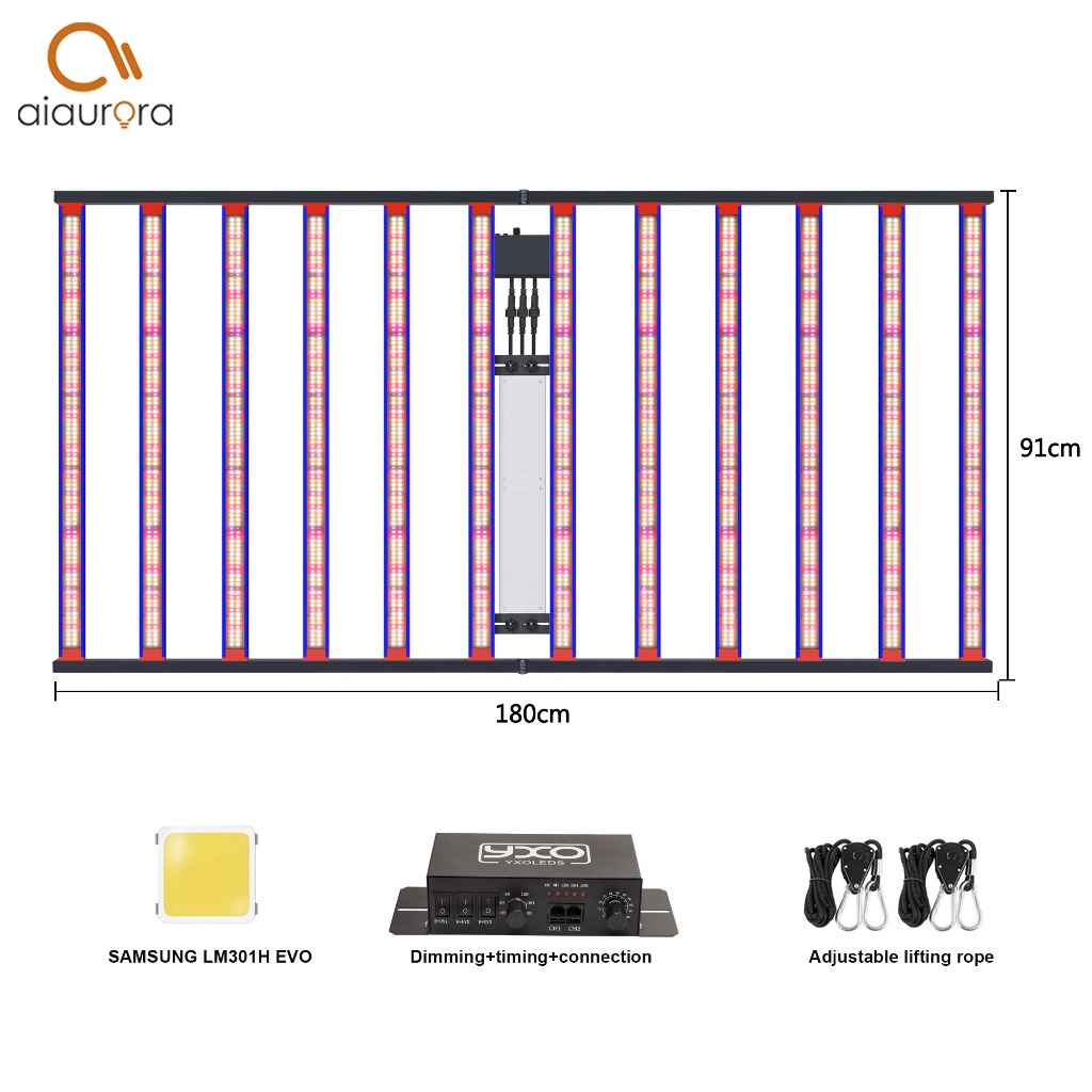 Barra De Luz LED De Espectro Completo 1200W SamsungLM301H EVO Regulável UV IR Para Plantas De Estufa Internas Flor