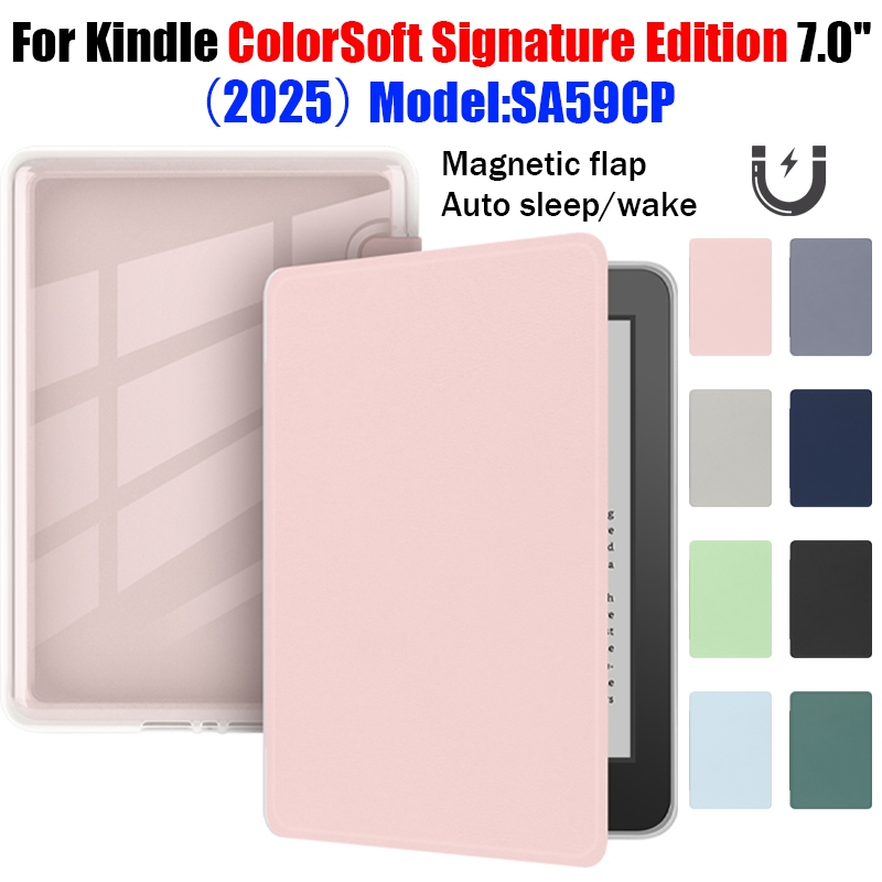 Para Kindle Colorsoft 1° Geração 7.0'' 2025 SA59CP E-Book Despertar Inteligente Flap Capa Protetora de Acrílico