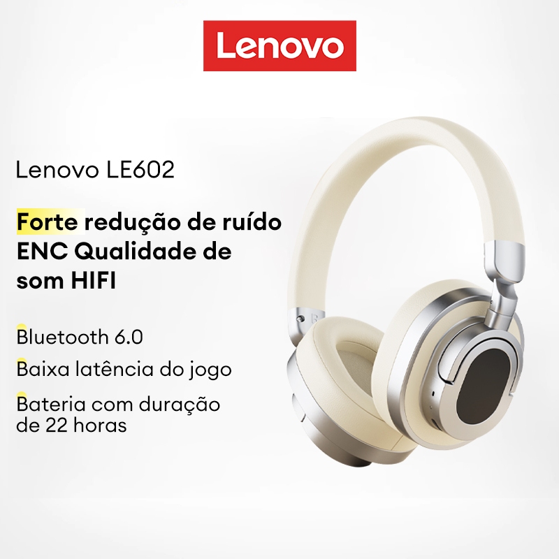 Lenovo LE602 Fones De Ouvido Sem Fio Bluetooth Redução De Ruído De Baixo Atraso Com Microfone 6.0