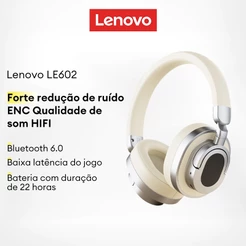 Lenovo LE602 Fones De Ouvido Sem Fio Bluetooth Redução De Ruído De Baixo Atraso Com Microfone 6.0