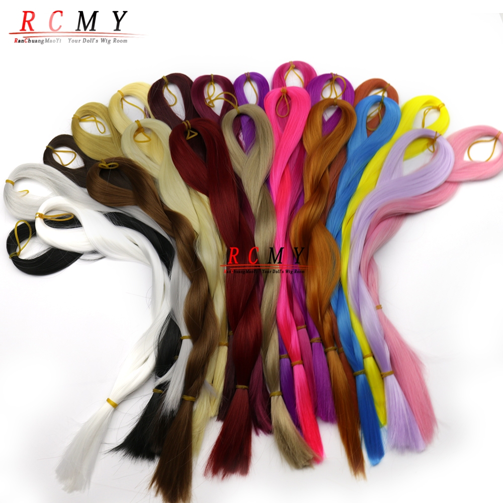 Cabelo De Boneca BJD 80CM Seda Macia Bebê Sintética Resistente Ao Calor Peruca Artesanal Gancho Enxertia Material DIY