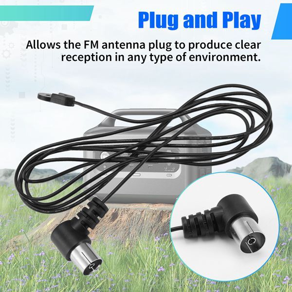 Antenas Am/Fm , Antena Dipolo , 75 Ohm , Conector Pal , Rádio Estéreo Interno Para Receptor De Home Theater