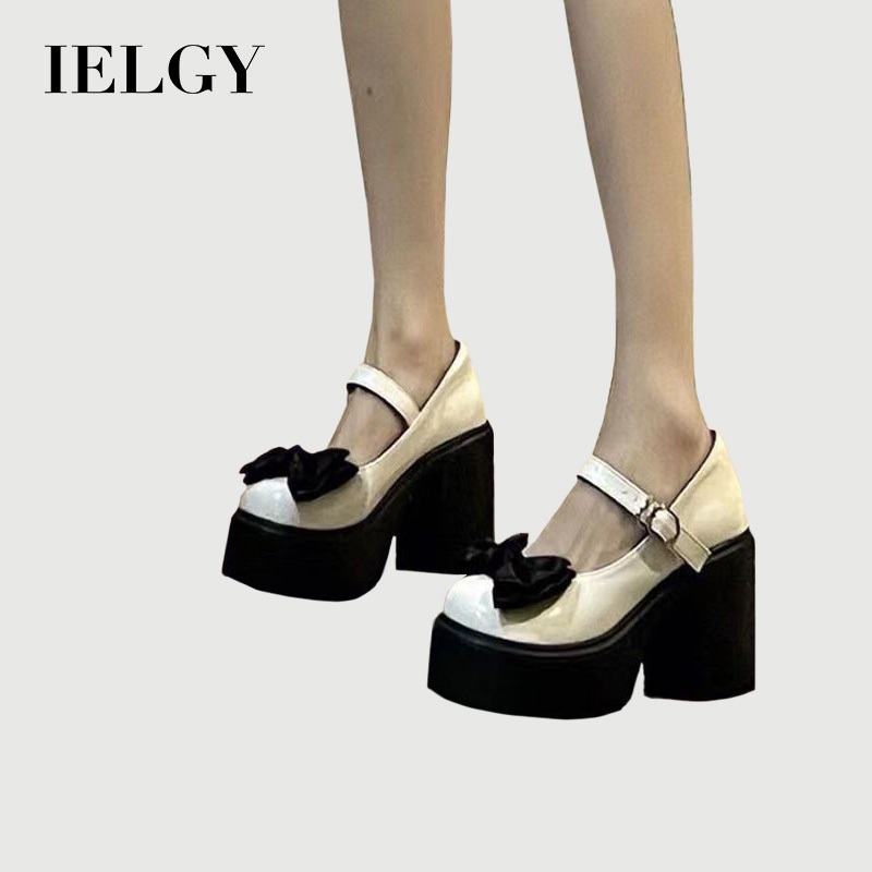 IELGY Saltos Altos Mary Jane Ladies Bow Teen Sweet Cool JK Sapatos De Couro em Oferta na Shopee