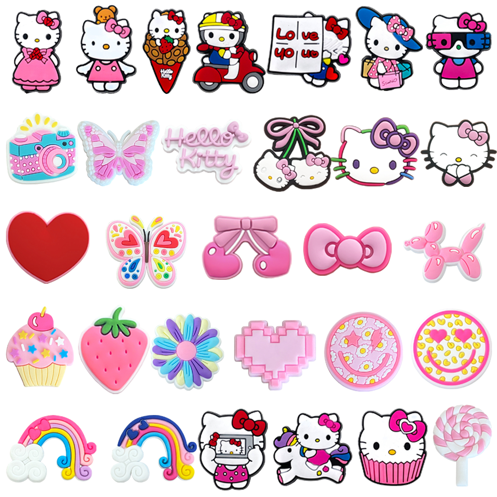 MEIDJ 1 Peça Amuletos De Sapato Decrations Desenho Animado Rosa Arco Sandálias Fivela Botão De Acessórios De PVC em Oferta na Shopee